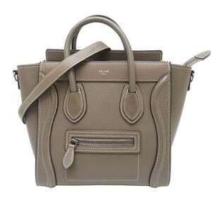Celine Luggage Nano Shopper 2-way Women's Handbag 189243DRU.09SO Leather Slip...